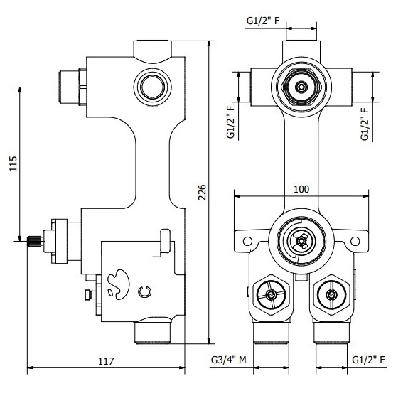 Внутренняя часть iB Rubinetti IB Box IUA003CCXN_1 смесителя термостатического