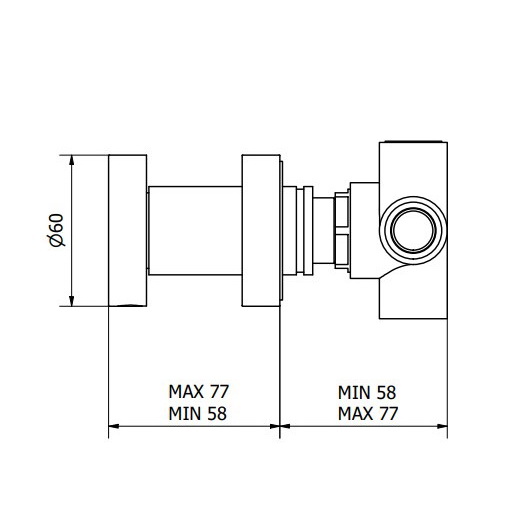 Внешняя часть iB Rubinetti Totem TO405BM дивертера на 3 потока, черный матовый