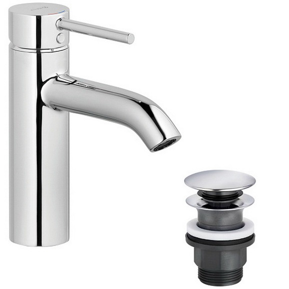 Смеситель для раковины Kludi Bozz 100, с клапаном Click-Clack, хром