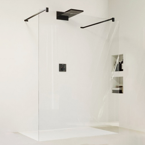 Душевое ограждение Huppe Solva Pro 130х200, черный профиль, стекло 8мм