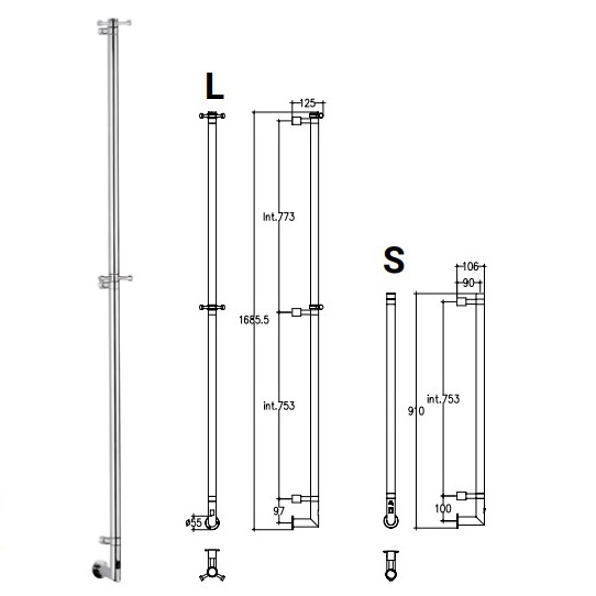 Полотенцесушитель Margaroli Arcobaleno 616/XS, электрический, шампань