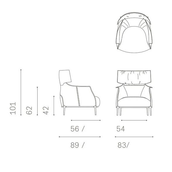 Кресло Poltrona Frau Archibald King, Celadon