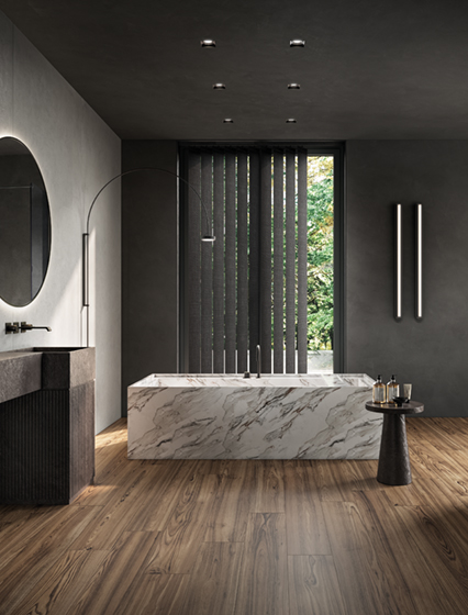 Керамогранит LaFaenza Yakisugi 20х120 N, Marrone Nero, 6,5 мм