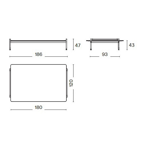 Стол журнальный Cassina Esosoft 186x120, Green