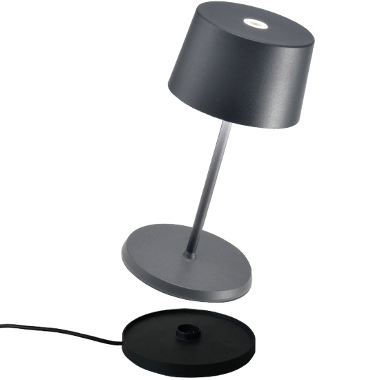 Лампа настольная Zafferano Olivia Pro Mini 22 см, темно-серая