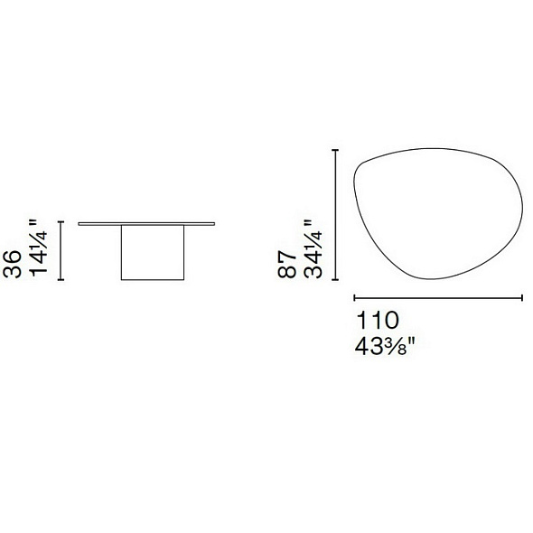 Стол Calligaris Mushroom 110х87 CS5140-B, гранит, Calacatta Black Marble