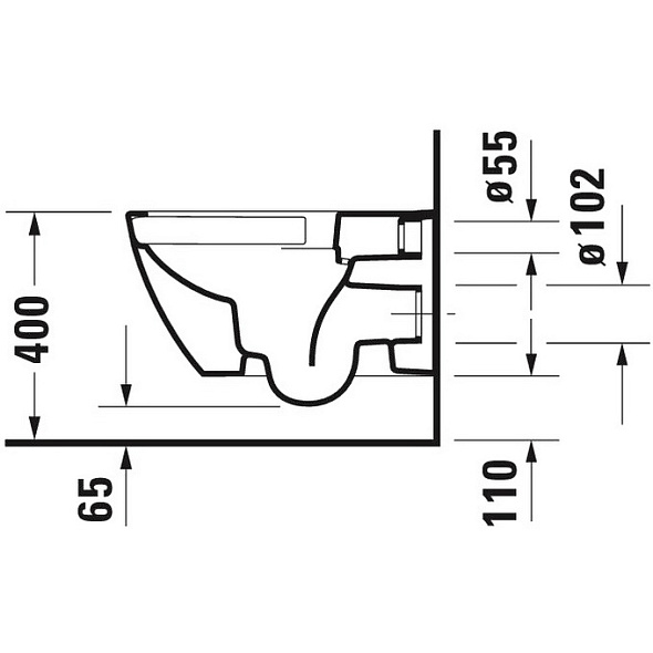 Унитаз подвесной Duravit Happy D.2 54х36, WonderGliss, 22220900001, с сиденьем