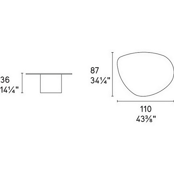 Стол журнальный Calligaris Mushroom 110х87, Bronze