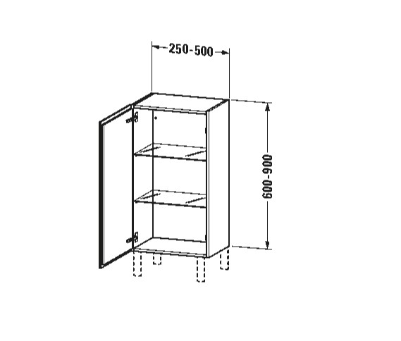 Шкаф-пенал Duravit L-Cube 50х25 LC1189R2222, белый глянцевый