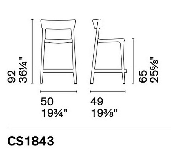 Стул полубарный Calligaris Skin CS1843, Matt Hemp