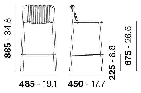 Стул полубарный Pedrali Tribeca 3667, Red