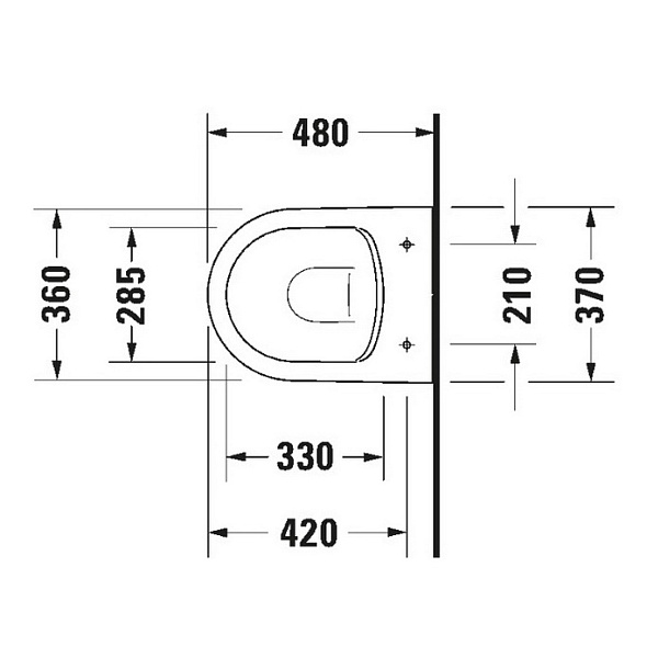 Унитаз подвесной Duravit ME by Starck 48х37, WonderGliss, 25300900001, с сиденьем, белый