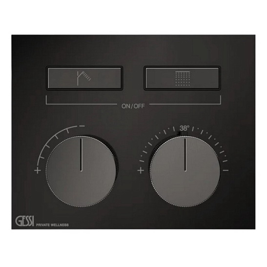 Внешняя часть Gessi HI-FI 63004.706 смесителя термостатического, черный PVD