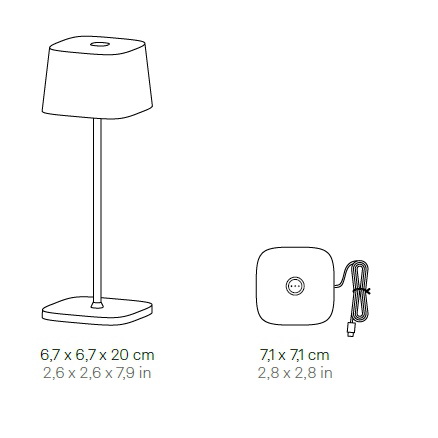 Лампа настольная Zafferano Ofelia Micro 20 см, песочная