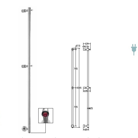 Полотенцесушитель Margaroli Arcobaleno 516, электрический, черный никель