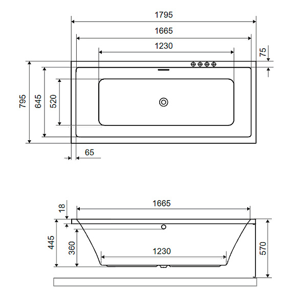 Ванна акриловая Excellent Heaven Slim 180x80, с ножками