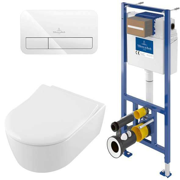Комплект Villeroy & Boch унитаза Avento c инсталляцией ViConnect Pro S, белый
