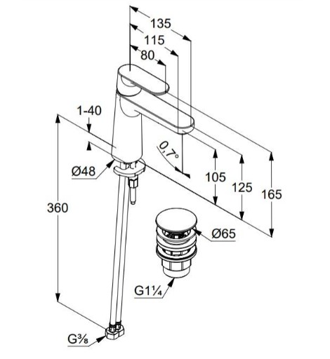 Смеситель для раковины Kludi Louva 242885375, белый