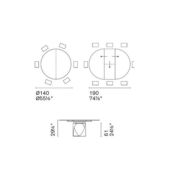 Стол Calligaris Cyclone 140(190)х140 CS4155, White Travertino