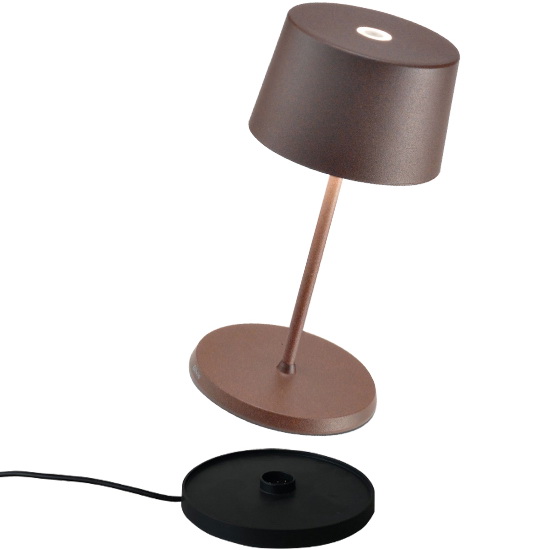 Лампа настольная Zafferano Olivia Pro Mini 22 см, красно-оранжевая