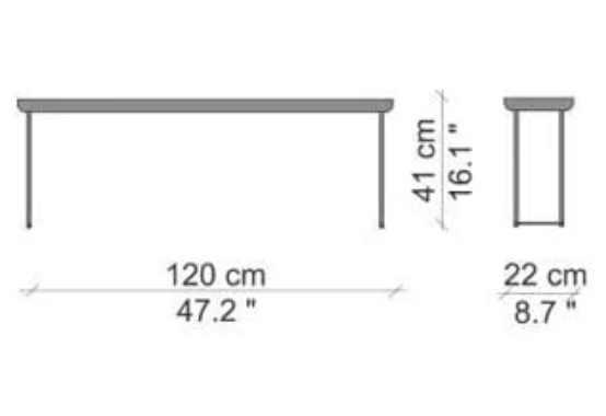 Стол журнальный Cassina Torei 120х22, Nut