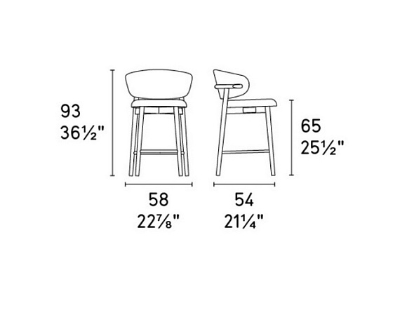 Стул полубарный Calligaris Oleandro CS2035, Hemp