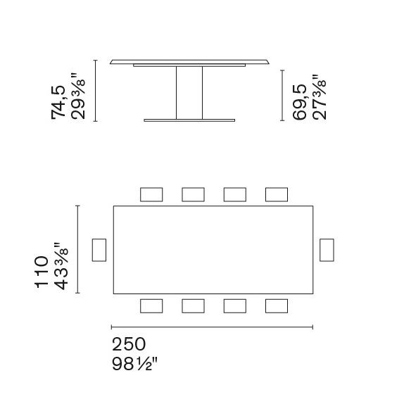 Стол Calligaris Cameo 250х110 CS4124, Matt Bronze / Wild Naturale
