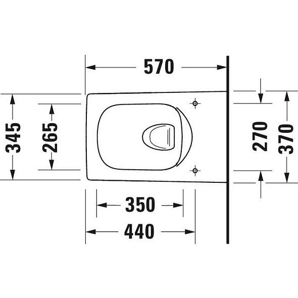 Унитаз подвесной Duravit Viu 57х37, WonderGliss, 25110900001, с сиденьем