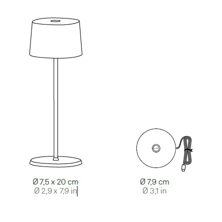 Лампа настольная Zafferano Olivia Micro 20 см, песочная