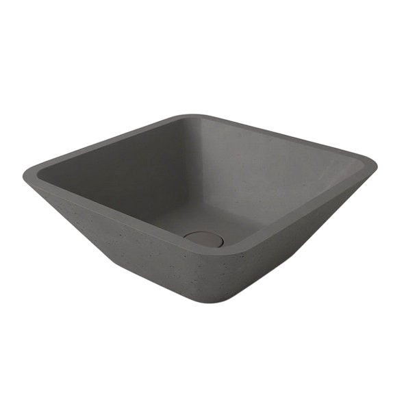 Раковина Holbi Saturn 43х43, из Nano Concrete, Бетон, с клапаном