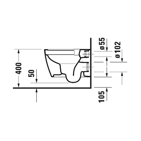 Унитаз подвесной Duravit ME by Starck 48х37, WonderGliss, 25300900001, с сиденьем, белый