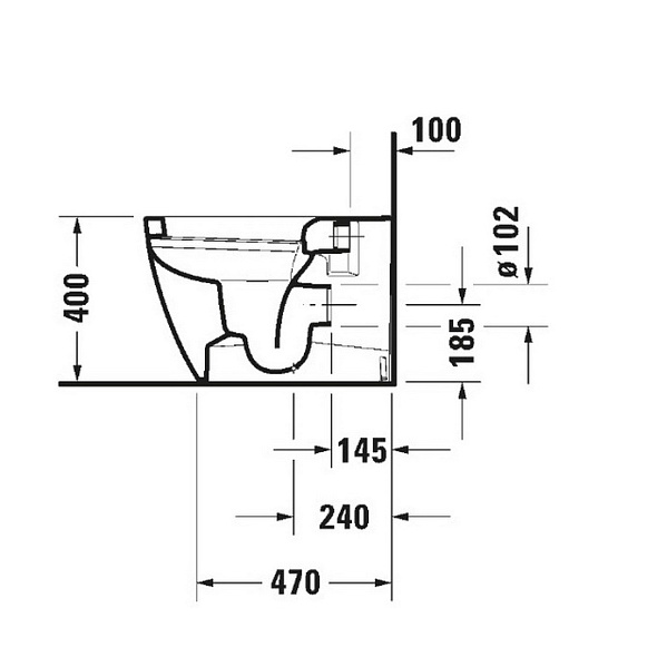 Унитаз приставной Duravit ME by Starck 60х37, Wondergliss, 21690900001, с сиденьем
