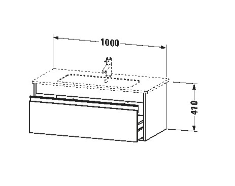 Тумба подвесная Duravit Ketho 100х41 KT642004949, графит матовый