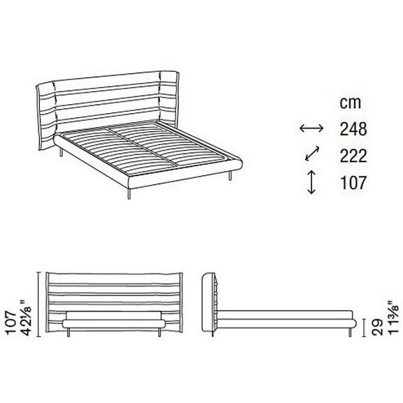 Кровать Calligaris Monbed 180х200 CS6207, с матрасной основой