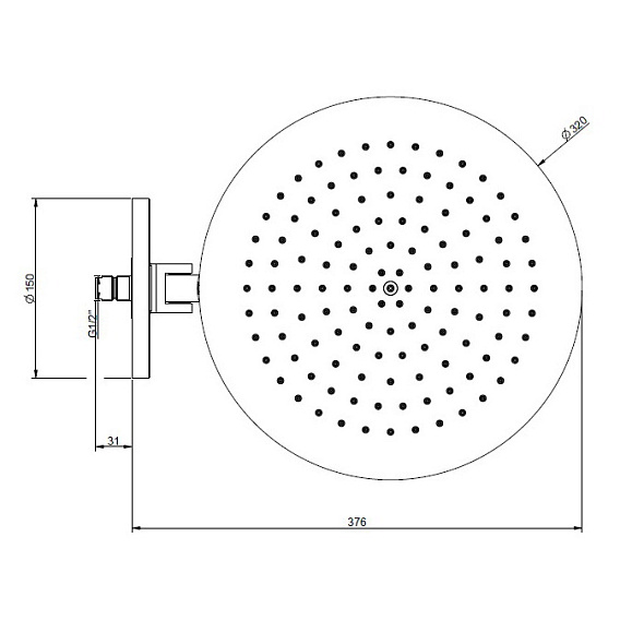 Лейка для душа Gessi Origini 66150.031, хром