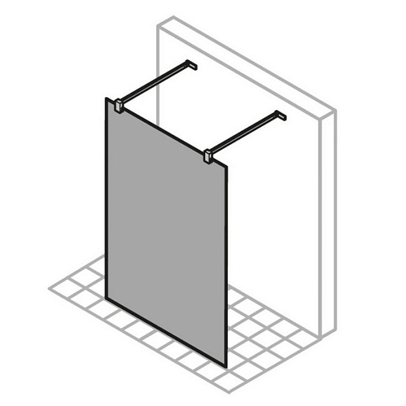 Душевое ограждение Huppe Solva Pro 130х200, черный профиль, стекло 8мм