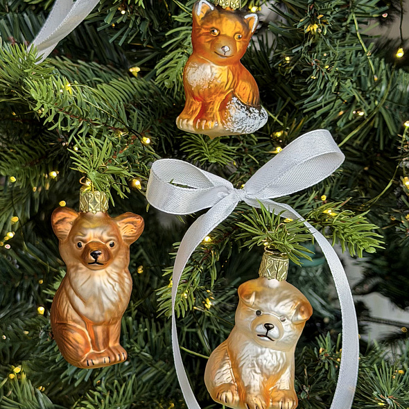 Новогодняя игрушка "Лисёнок" 7 см