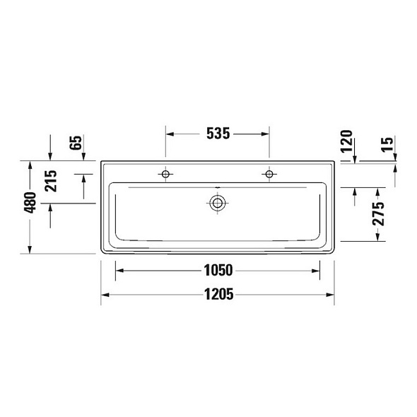 Раковина Duravit D-Neo 120х48 2367120024, подвесная, белая