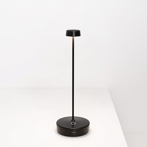 Лампа настольная Zafferano Swap 29 см, черная