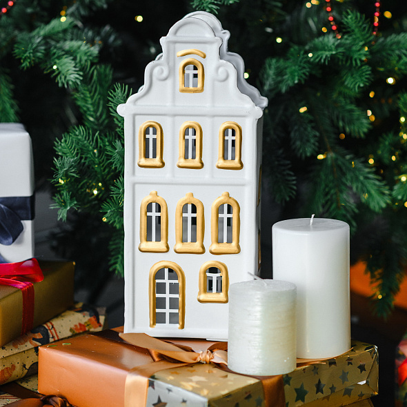 Фигурка декоративная "Дом-подсвечник" 30 см