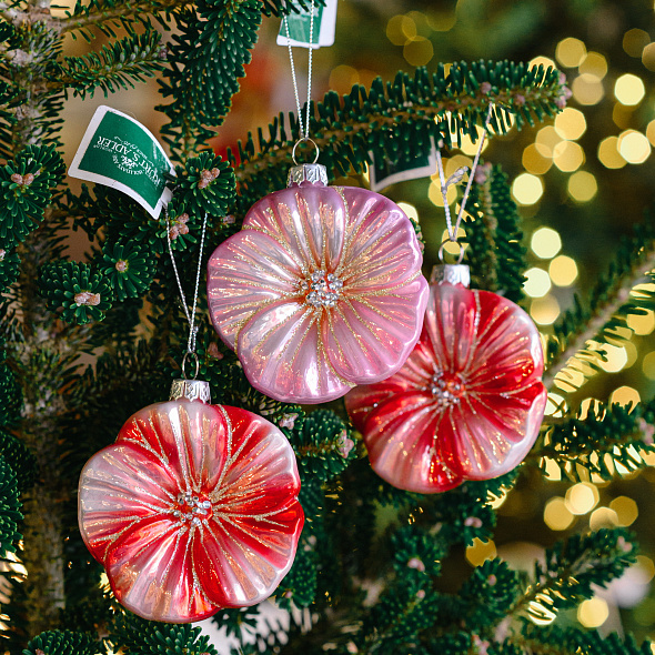 Елочная игрушка "Цветок" 9,5 см, в ассортименте