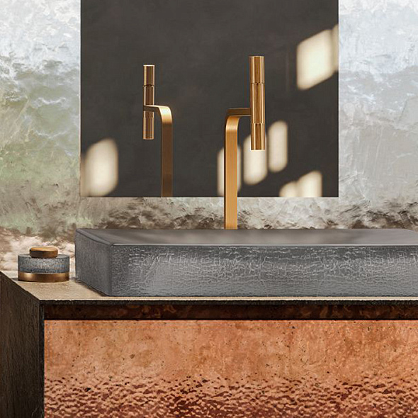 Смеситель для раковины Gessi Incastri 75202.707, брашированный черный метал