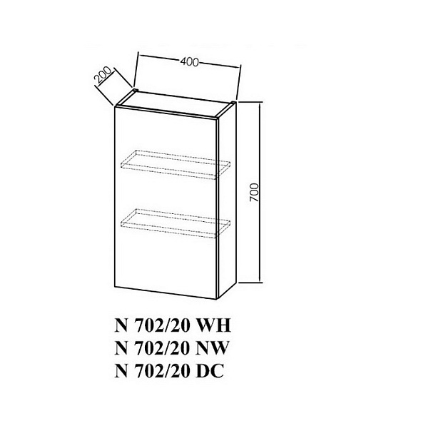 Шкаф-пенал подвесной Kolpa-San Naomi N 702/20 DC, 70х40
