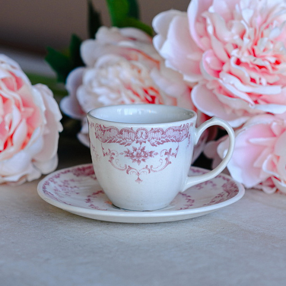 Чашка для эспрессо с блюдцем Rose Pink 60 мл