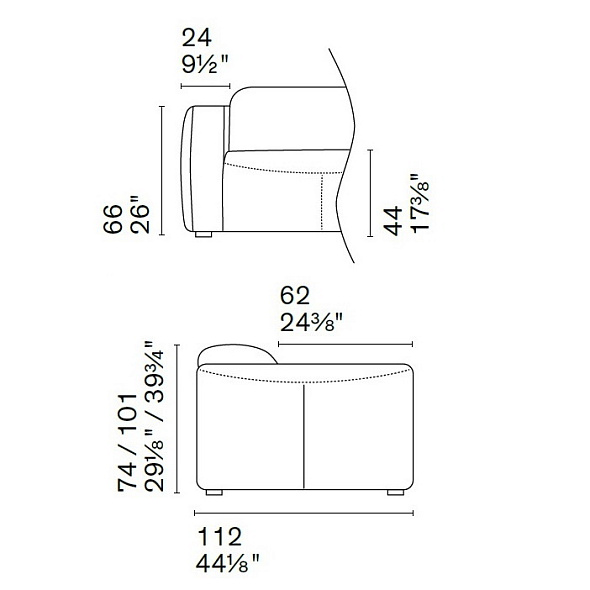 Диван Calligaris Wave CS3449, Clay