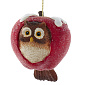 Елочная игрушка "Сова и яблоко" 10,2 см