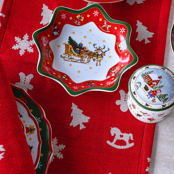 Блюдо-звезда Happy Wintertime 25 см, красное