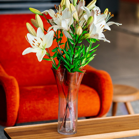 Ваза Glass Design Bizarre 32 см, оранжевая