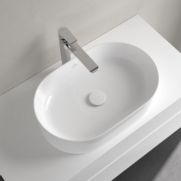 Раковина накладная Villeroy & Boch Collaro 56х36, CeramicPlus, 4A1956R1, из TitanCeram