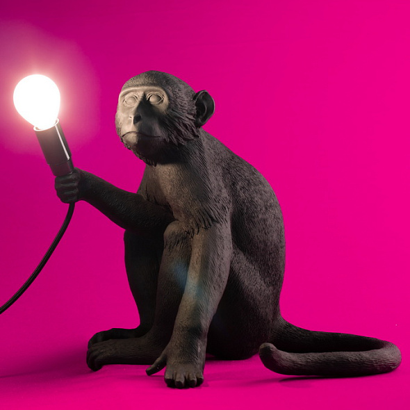 Лампа настольная Monkey Lamp Sitting  Outdoor 32 см, черная